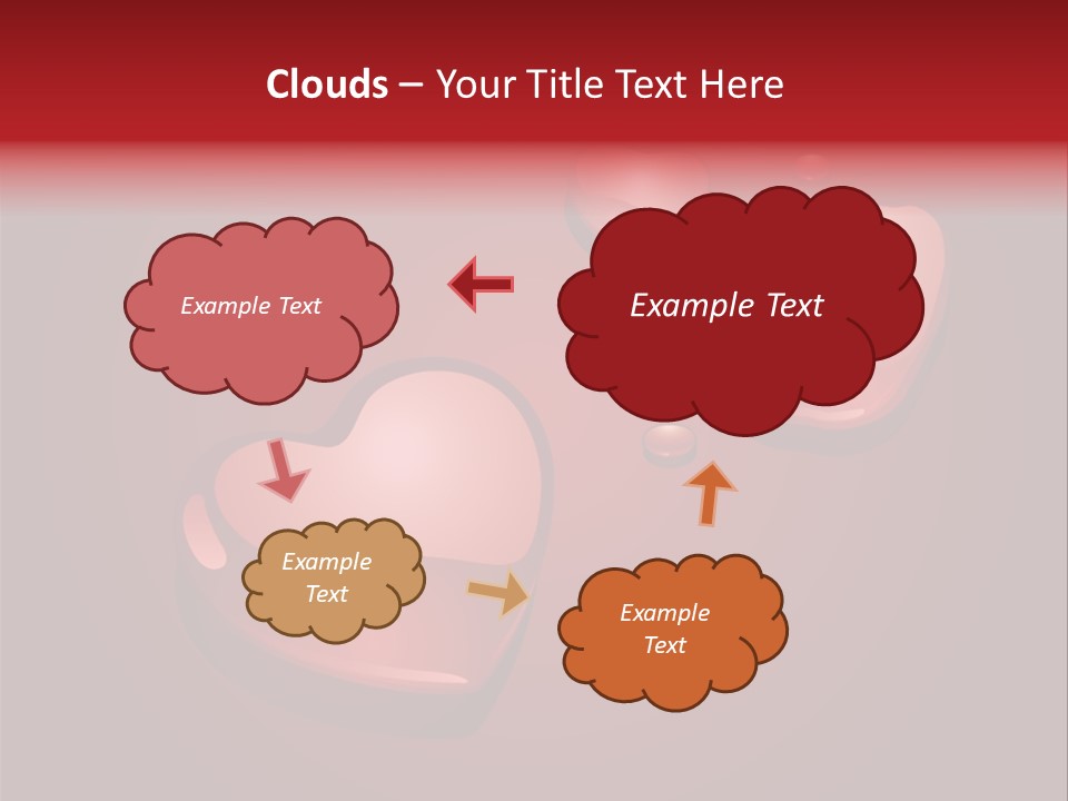 A Red Background With Hearts And Drops Of Water PowerPoint Template