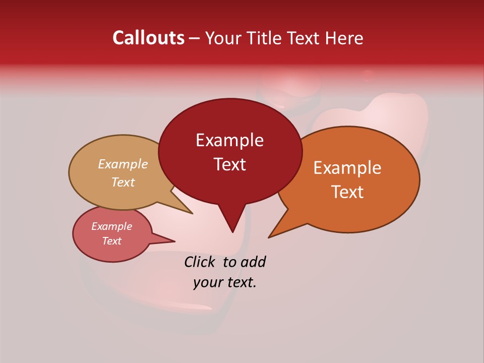 A Red Background With Hearts And Drops Of Water PowerPoint Template