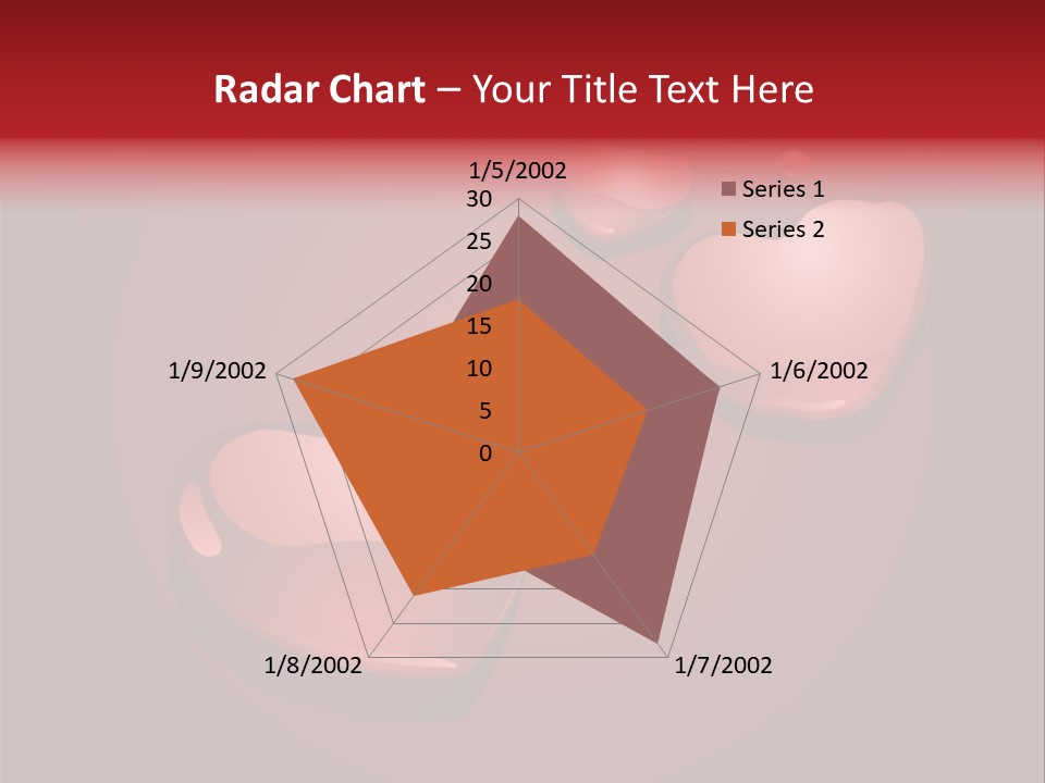 A Red Background With Hearts And Drops Of Water PowerPoint Template