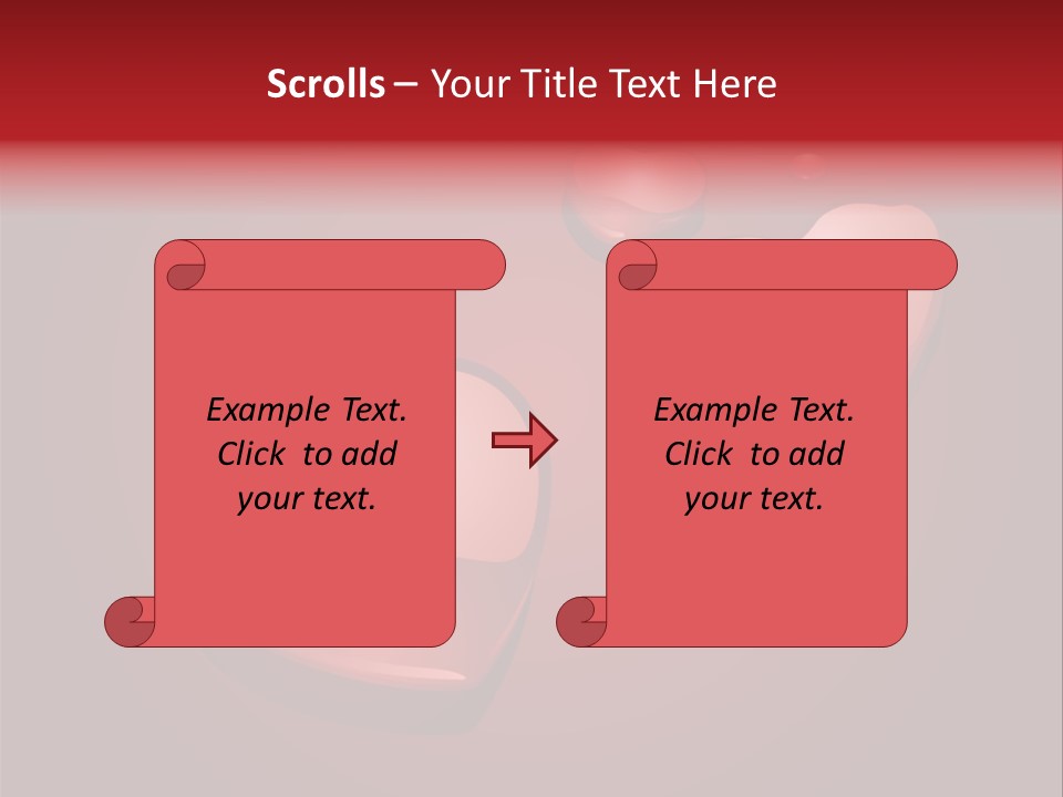 A Red Background With Hearts And Drops Of Water PowerPoint Template