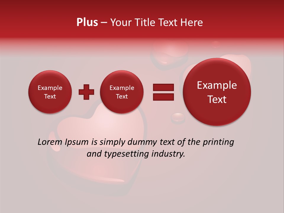 A Red Background With Hearts And Drops Of Water PowerPoint Template
