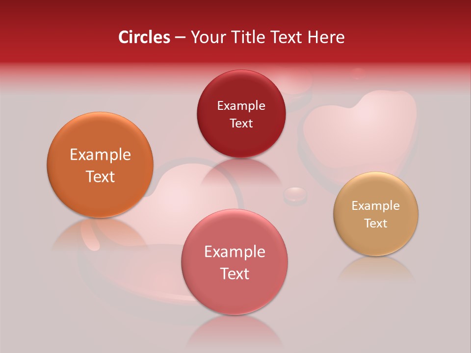 A Red Background With Hearts And Drops Of Water PowerPoint Template