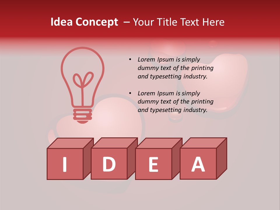A Red Background With Hearts And Drops Of Water PowerPoint Template