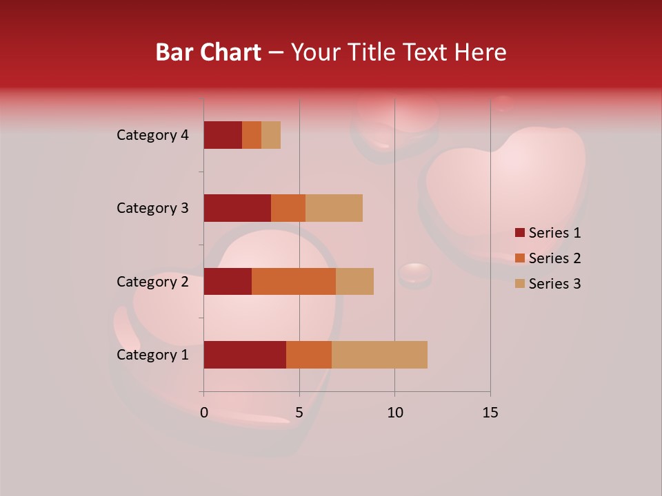 A Red Background With Hearts And Drops Of Water PowerPoint Template