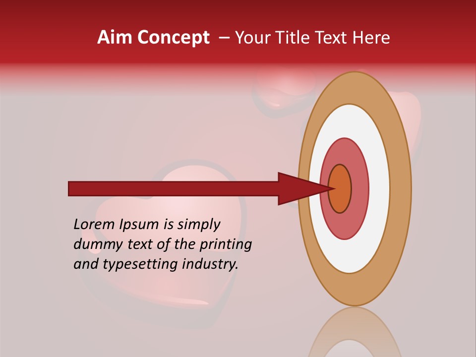 A Red Background With Hearts And Drops Of Water PowerPoint Template