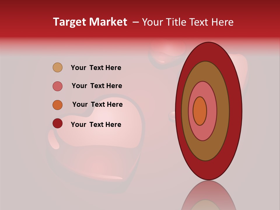 A Red Background With Hearts And Drops Of Water PowerPoint Template
