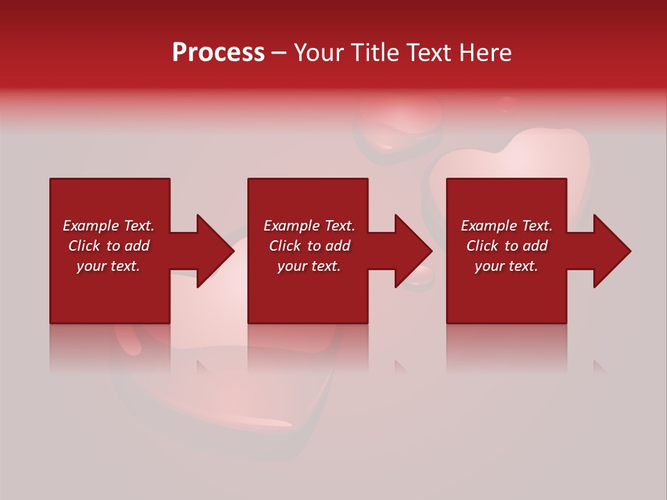 A Red Background With Hearts And Drops Of Water PowerPoint Template