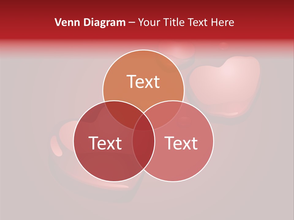 A Red Background With Hearts And Drops Of Water PowerPoint Template