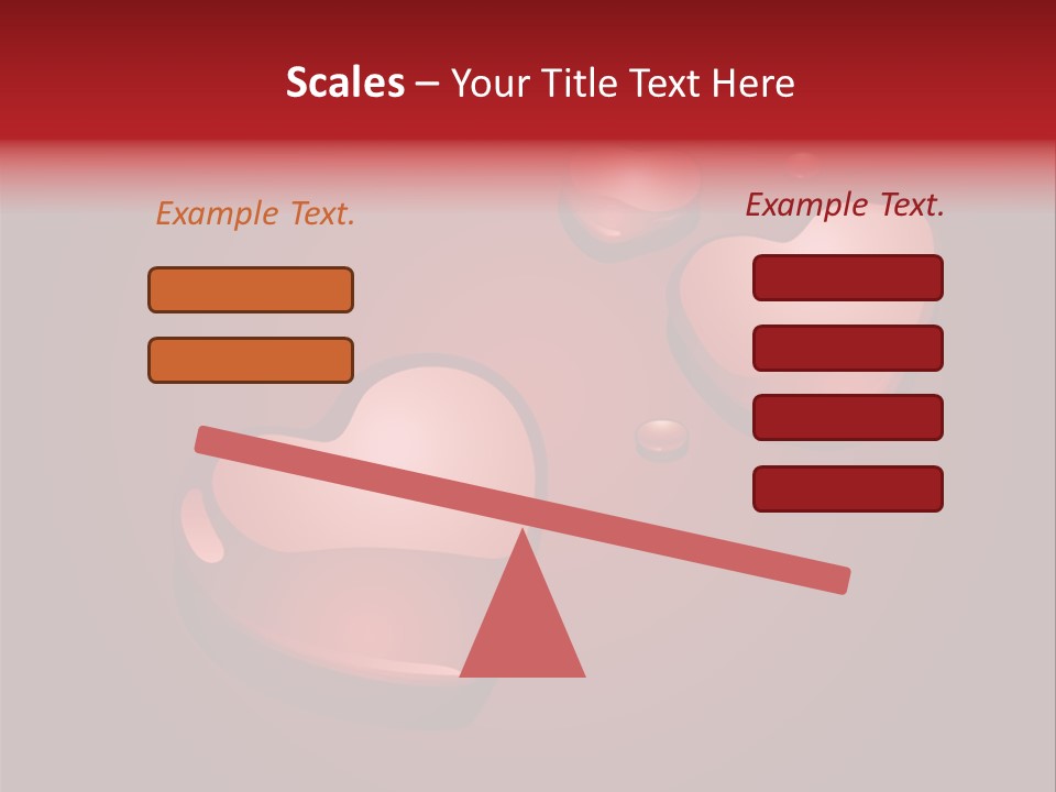 A Red Background With Hearts And Drops Of Water PowerPoint Template