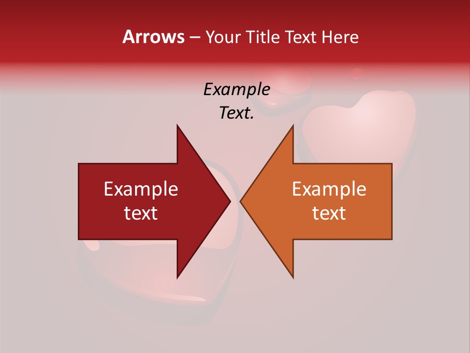 A Red Background With Hearts And Drops Of Water PowerPoint Template