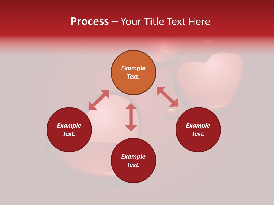 A Red Background With Hearts And Drops Of Water PowerPoint Template