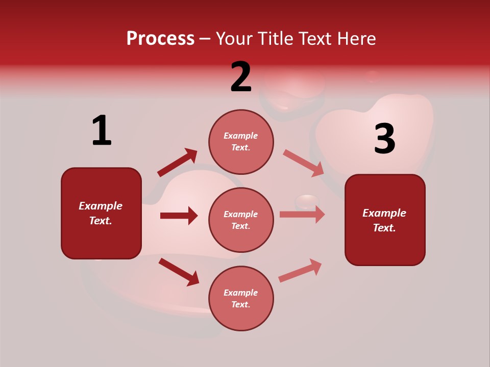 A Red Background With Hearts And Drops Of Water PowerPoint Template