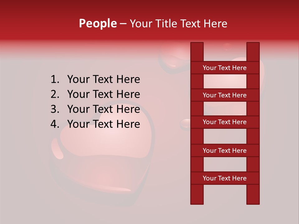 A Red Background With Hearts And Drops Of Water PowerPoint Template