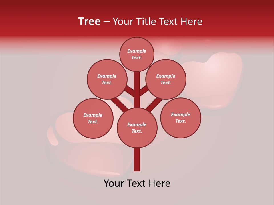 A Red Background With Hearts And Drops Of Water PowerPoint Template