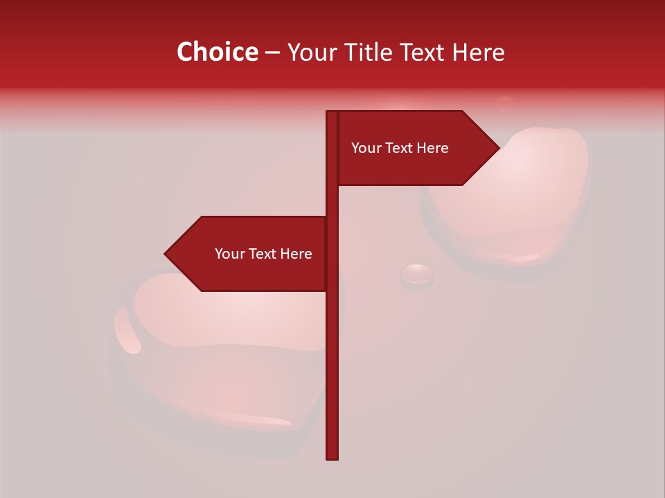 A Red Background With Hearts And Drops Of Water PowerPoint Template