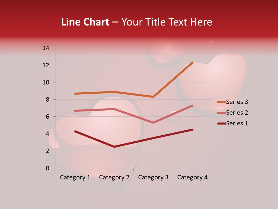 A Red Background With Hearts And Drops Of Water PowerPoint Template