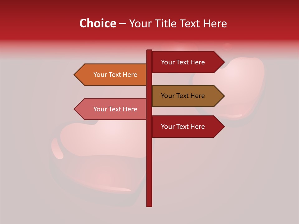 A Red Background With Hearts And Drops Of Water PowerPoint Template