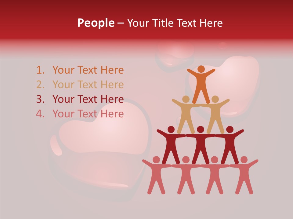 A Red Background With Hearts And Drops Of Water PowerPoint Template