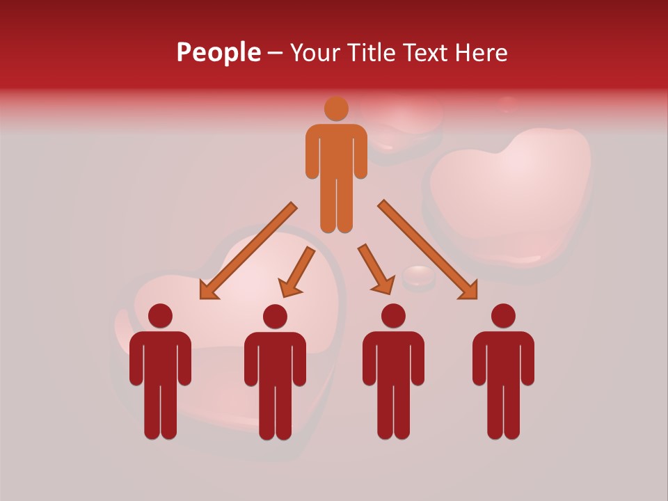 A Red Background With Hearts And Drops Of Water PowerPoint Template