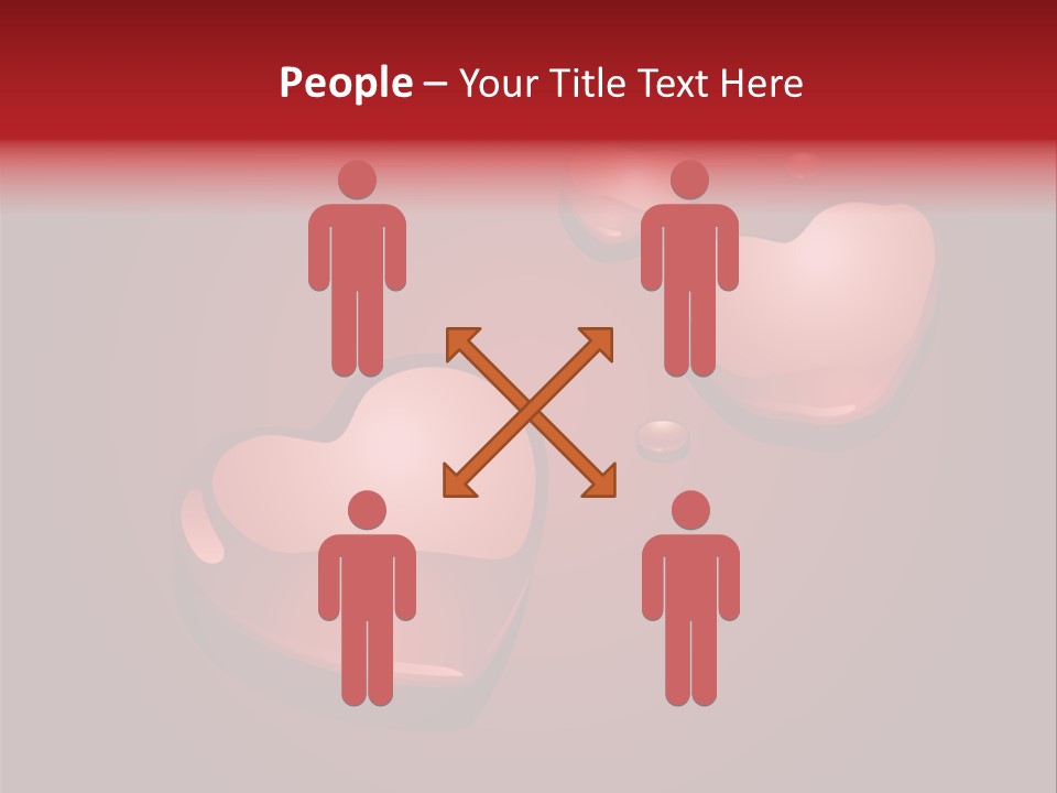 A Red Background With Hearts And Drops Of Water PowerPoint Template