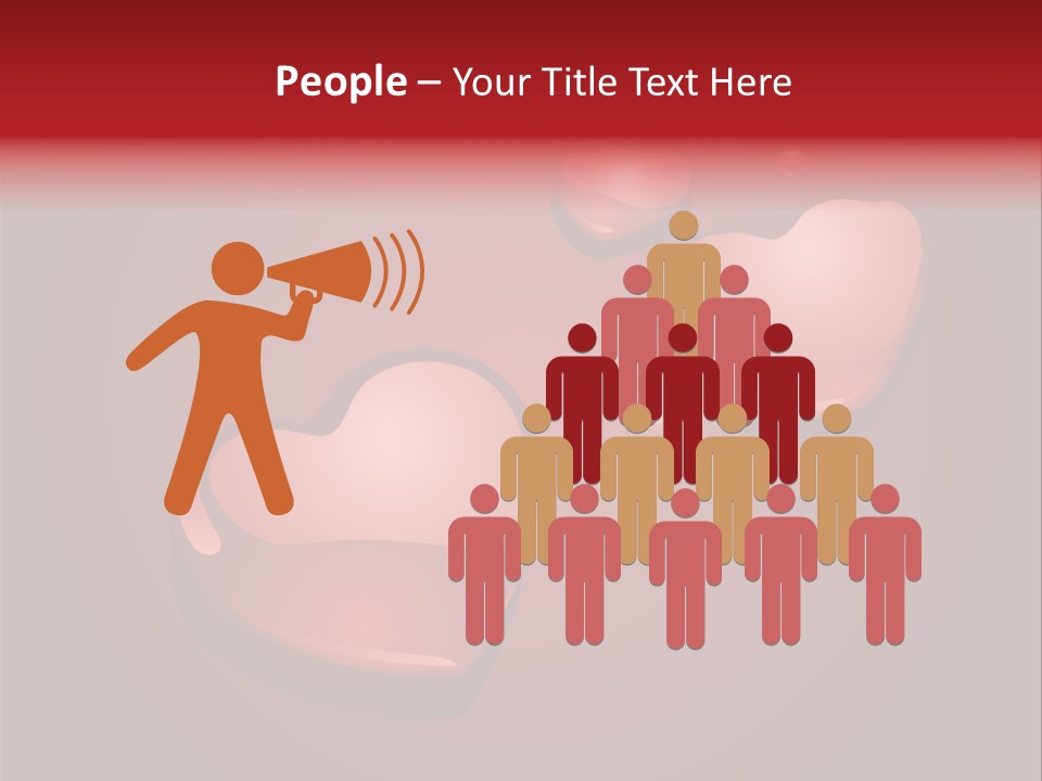 A Red Background With Hearts And Drops Of Water PowerPoint Template