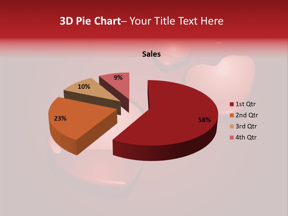 A Red Background With Hearts And Drops Of Water PowerPoint Template