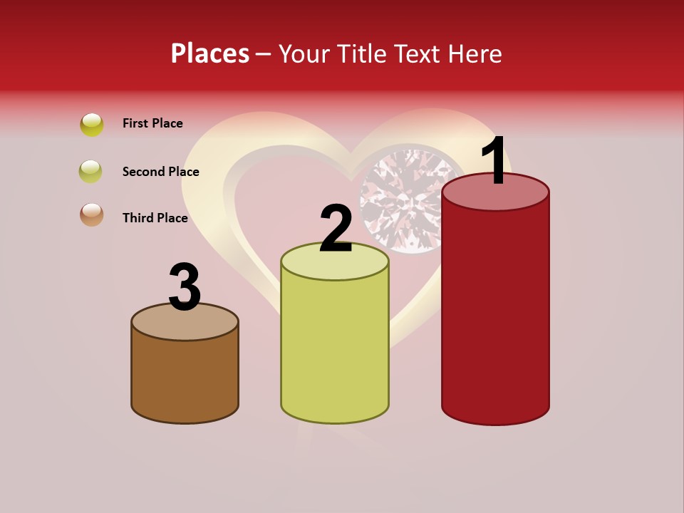 A Heart Shaped Diamond On A Red Background PowerPoint Template