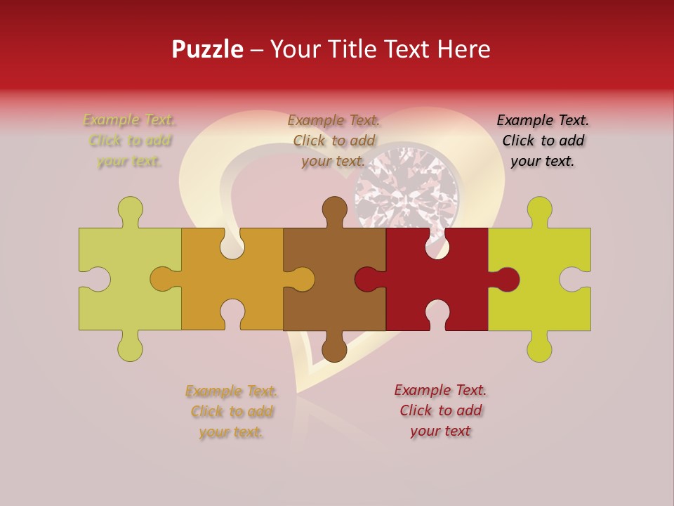 A Heart Shaped Diamond On A Red Background PowerPoint Template