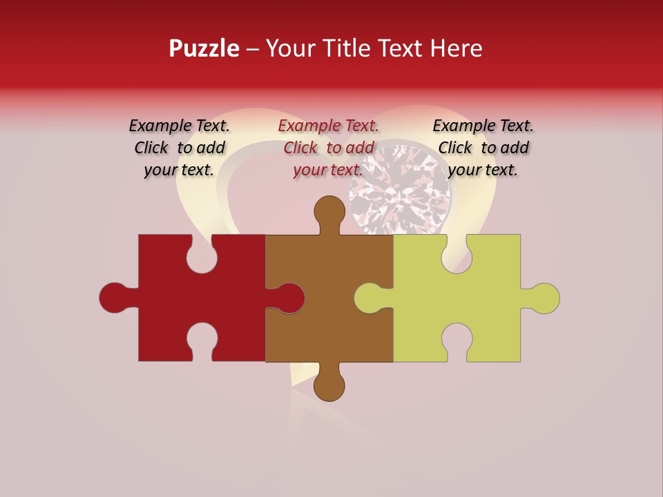A Heart Shaped Diamond On A Red Background PowerPoint Template