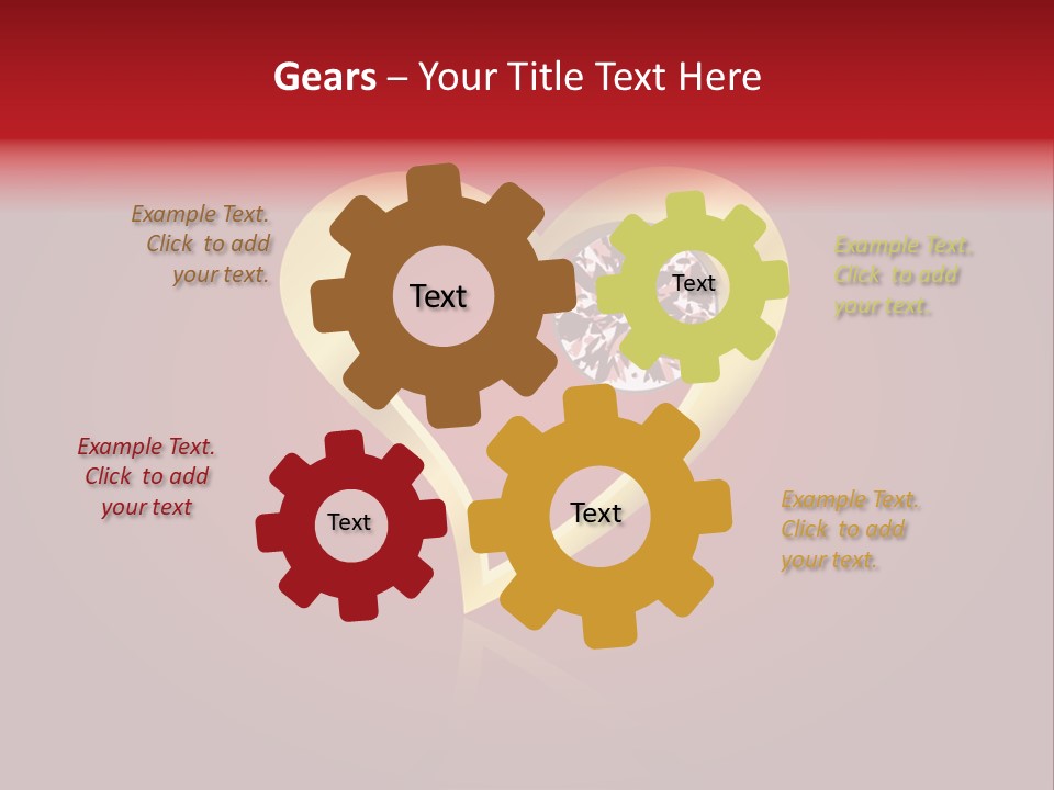 A Heart Shaped Diamond On A Red Background PowerPoint Template