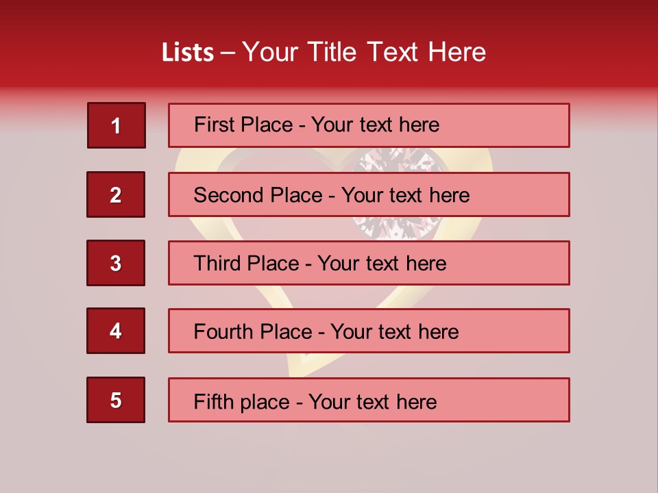 A Heart Shaped Diamond On A Red Background PowerPoint Template