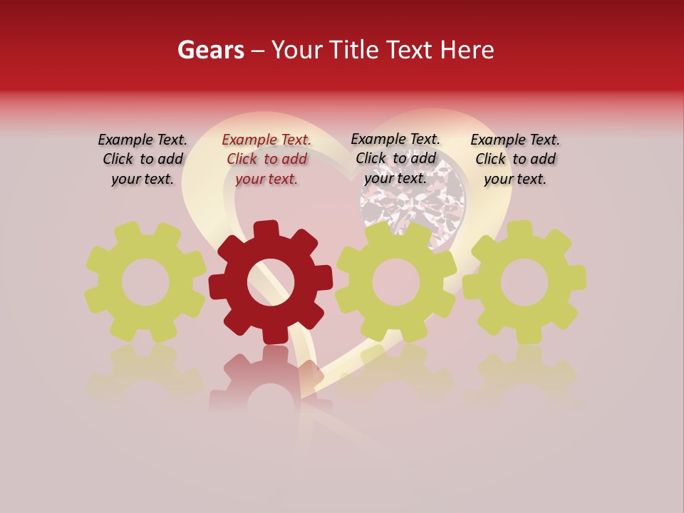 A Heart Shaped Diamond On A Red Background PowerPoint Template