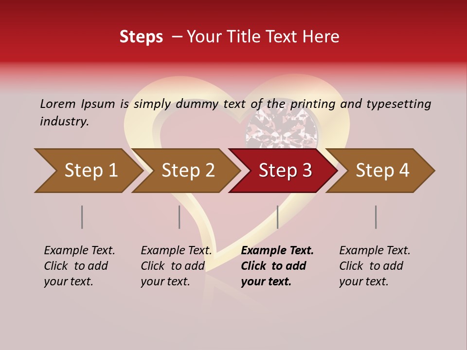 A Heart Shaped Diamond On A Red Background PowerPoint Template