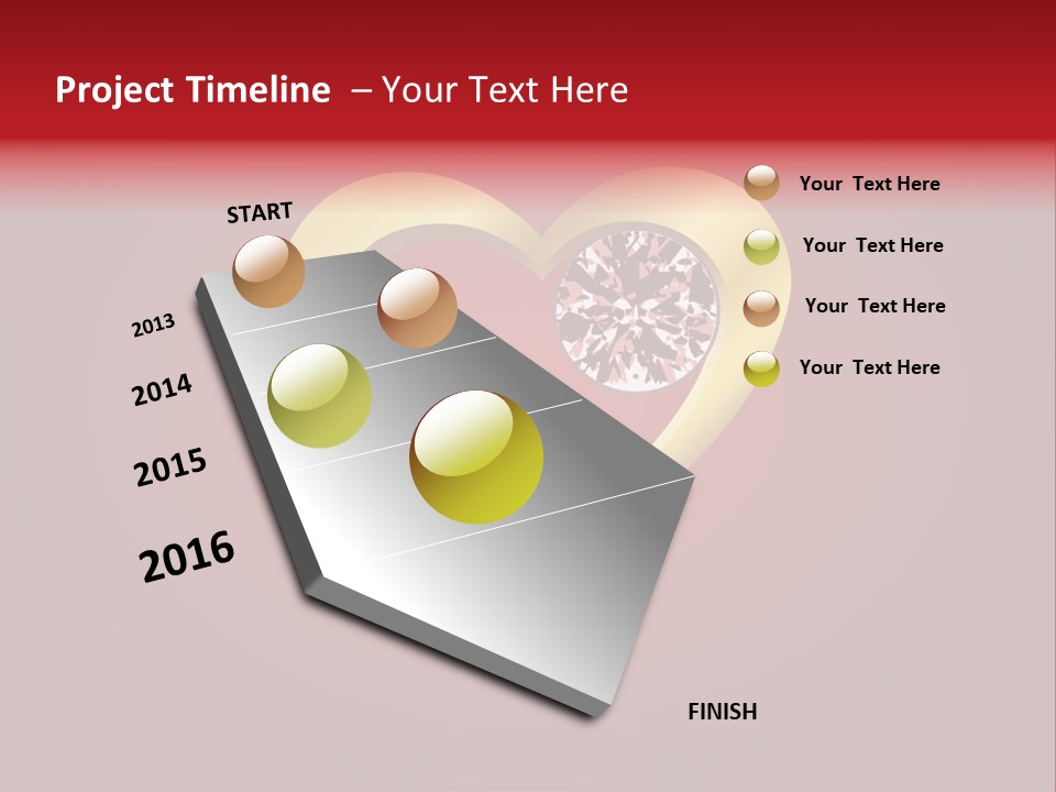 A Heart Shaped Diamond On A Red Background PowerPoint Template