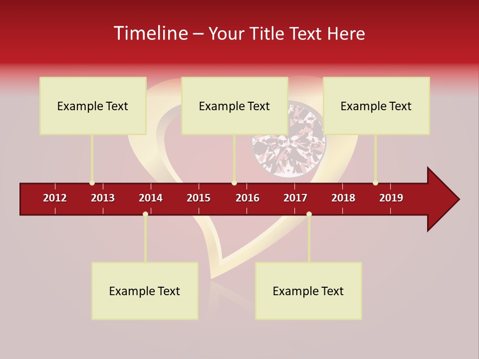 A Heart Shaped Diamond On A Red Background PowerPoint Template