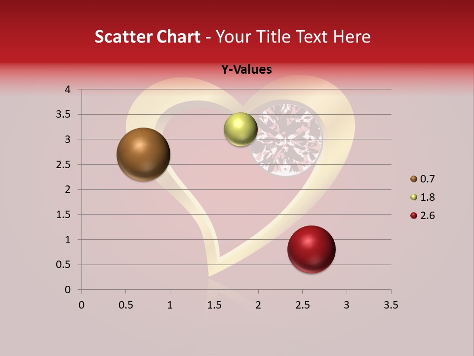 A Heart Shaped Diamond On A Red Background PowerPoint Template