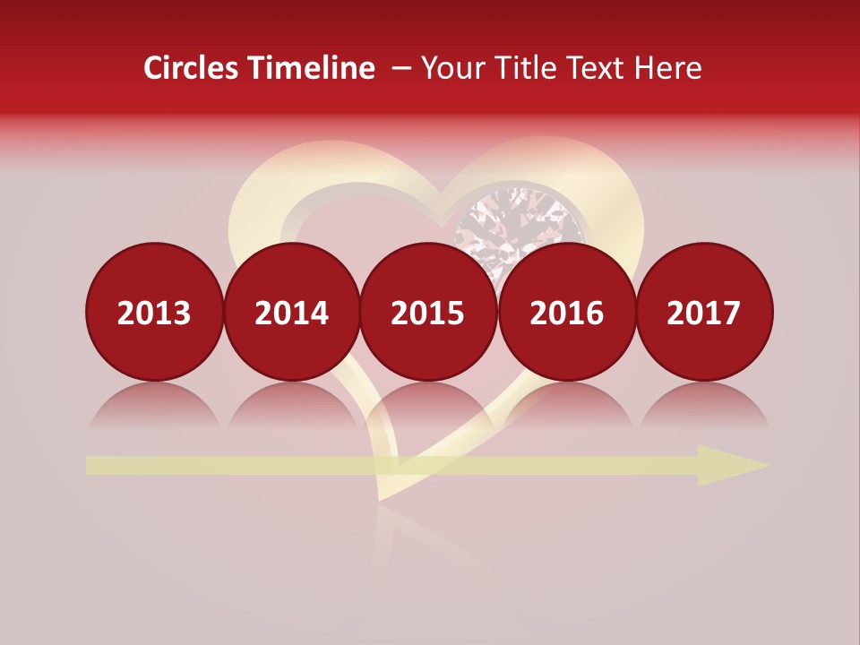 A Heart Shaped Diamond On A Red Background PowerPoint Template