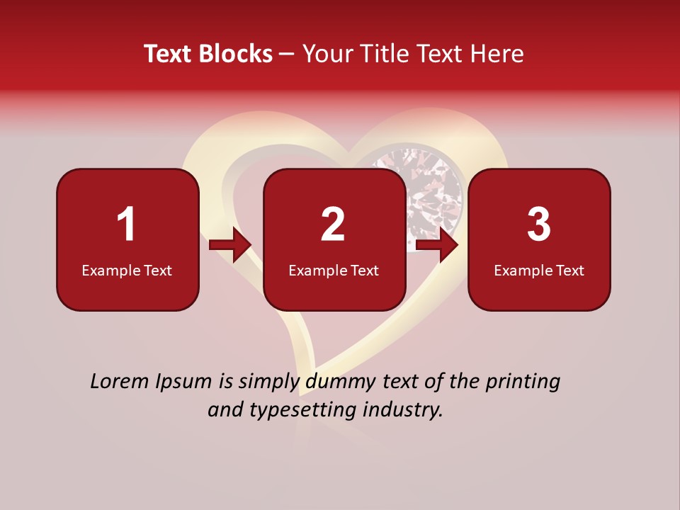 A Heart Shaped Diamond On A Red Background PowerPoint Template
