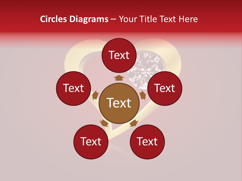 A Heart Shaped Diamond On A Red Background PowerPoint Template