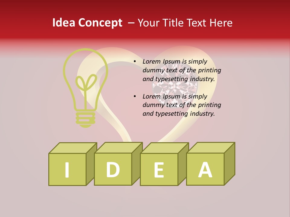A Heart Shaped Diamond On A Red Background PowerPoint Template