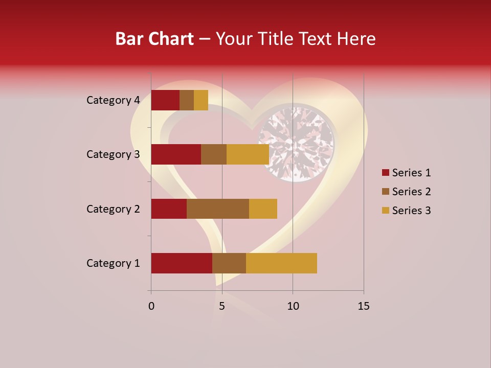A Heart Shaped Diamond On A Red Background PowerPoint Template