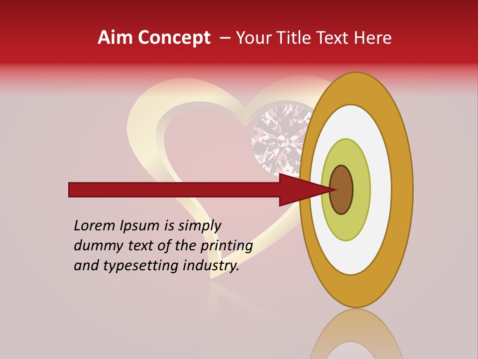 A Heart Shaped Diamond On A Red Background PowerPoint Template