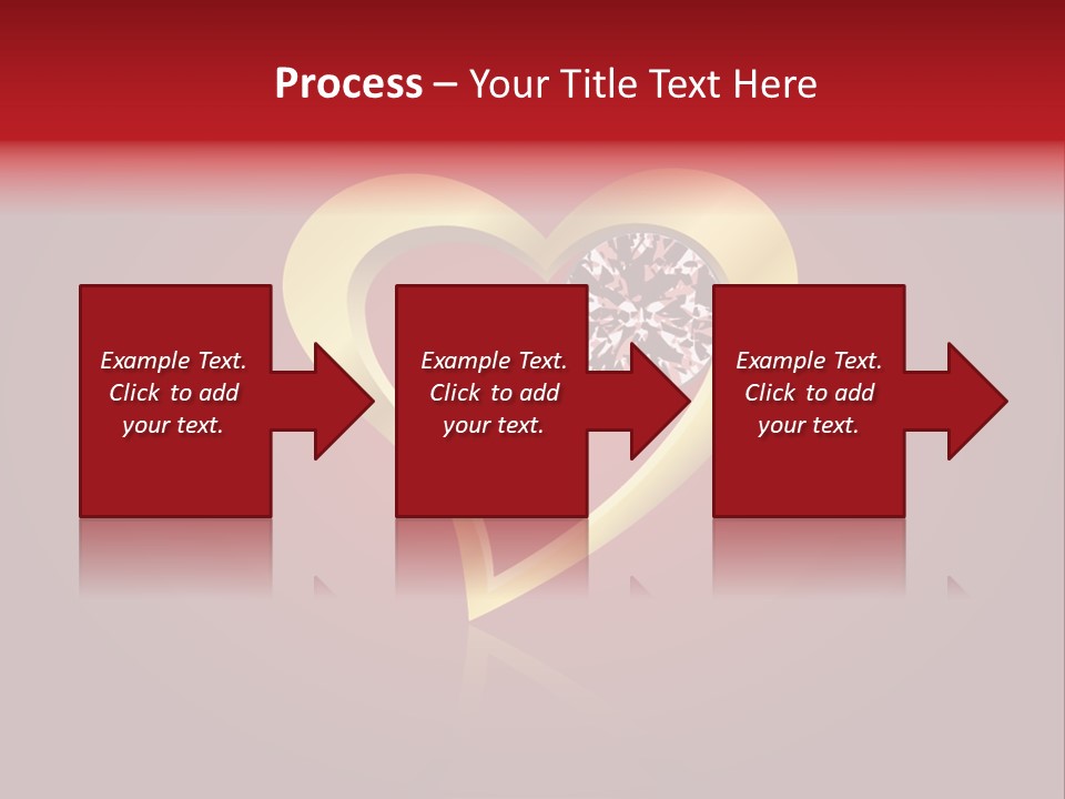 A Heart Shaped Diamond On A Red Background PowerPoint Template