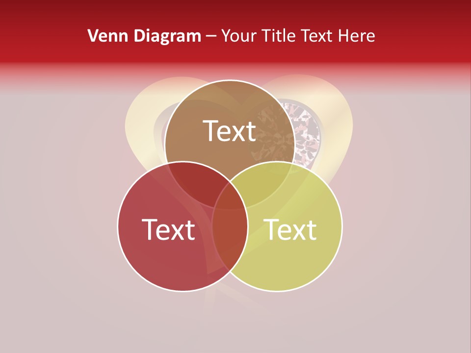 A Heart Shaped Diamond On A Red Background PowerPoint Template