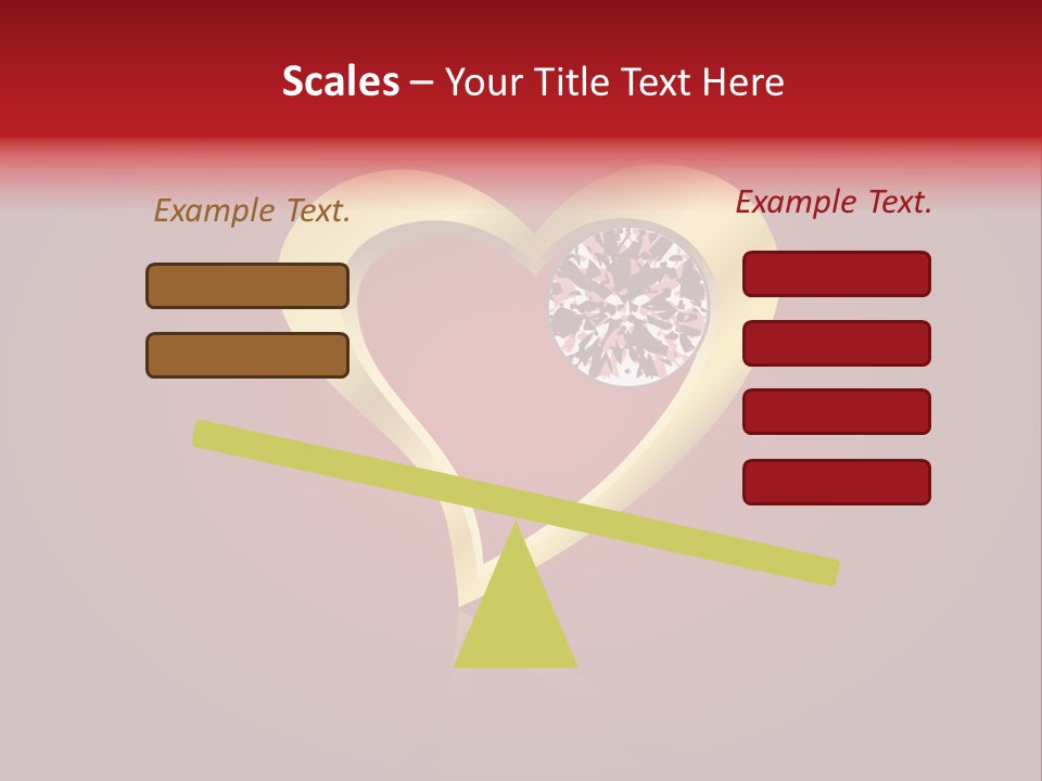 A Heart Shaped Diamond On A Red Background PowerPoint Template