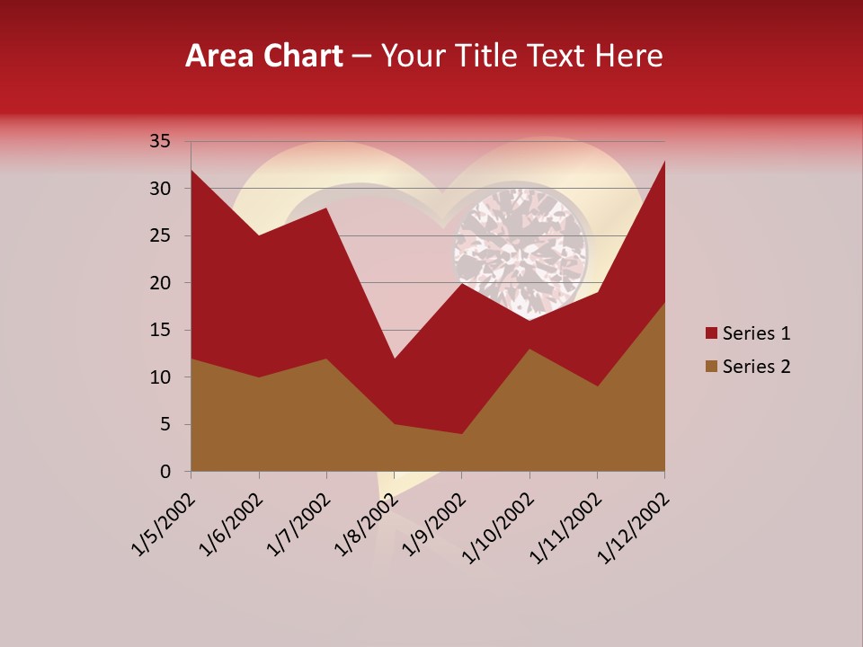 A Heart Shaped Diamond On A Red Background PowerPoint Template