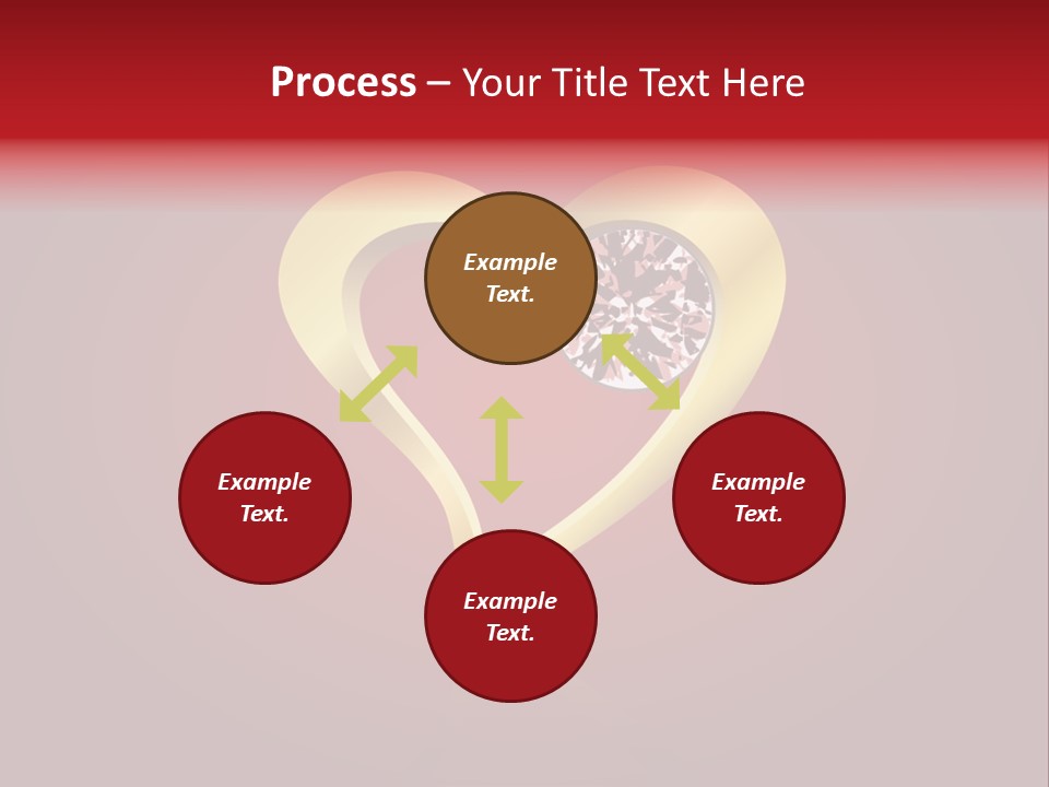 A Heart Shaped Diamond On A Red Background PowerPoint Template