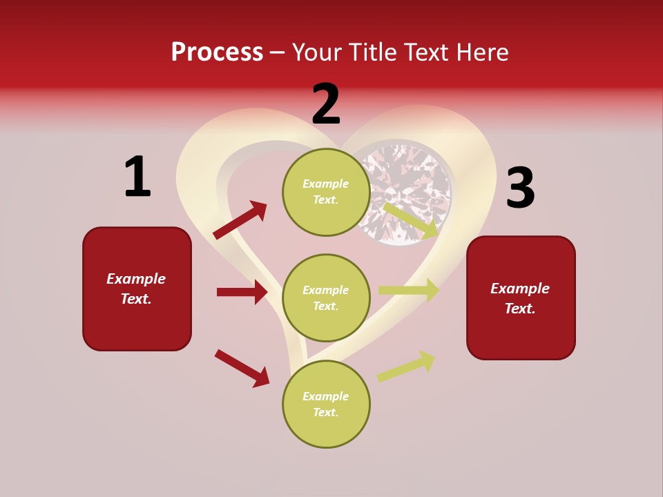 A Heart Shaped Diamond On A Red Background PowerPoint Template