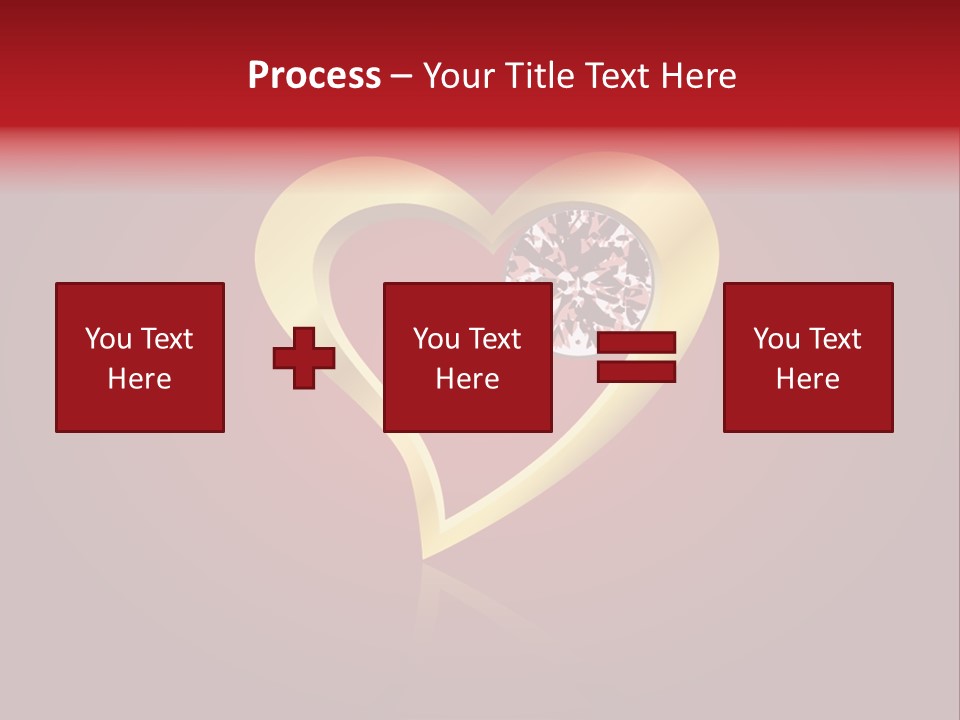 A Heart Shaped Diamond On A Red Background PowerPoint Template