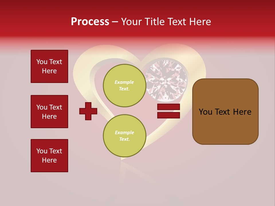 A Heart Shaped Diamond On A Red Background PowerPoint Template